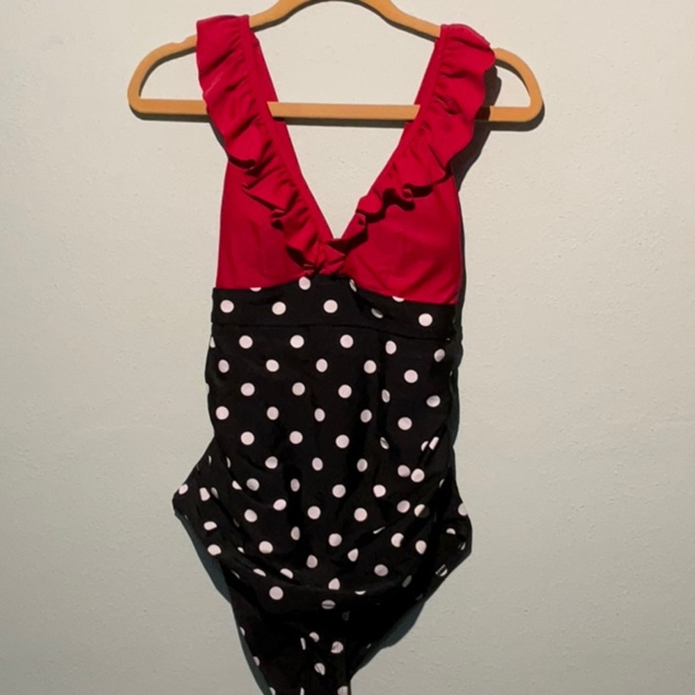 Red and Black Polka Dot Swimsuit